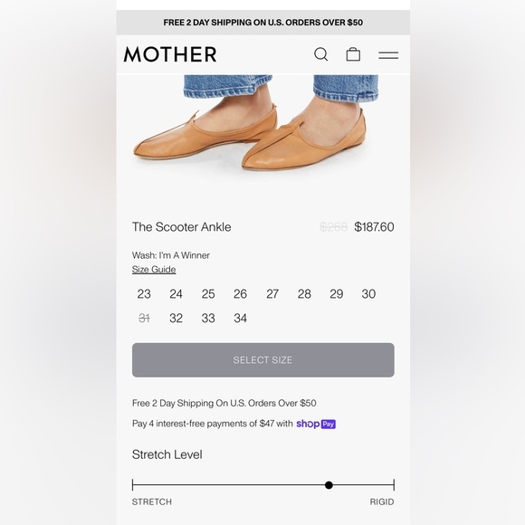 MOTHER The Scooter Ankle Size 28 NWT - Picture 5 of 14